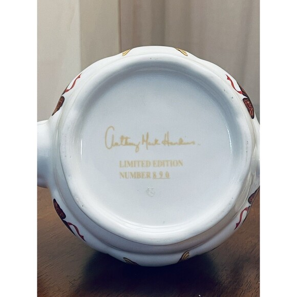 Anthony Mark Hankins Teapot Limited Edition #890 Ceramic Flowers Mask Face Markd - Picture 12 of 12